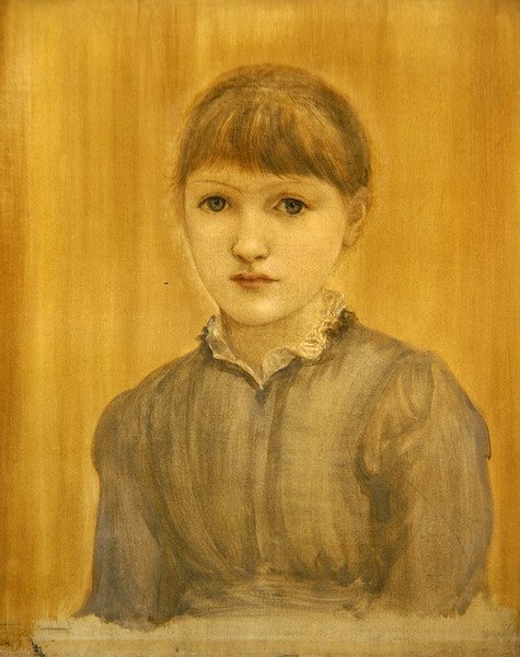 A művész lányának, Margaretnek a portréja (olaj, vászon) alkotó: Edward Coley Burne Jones