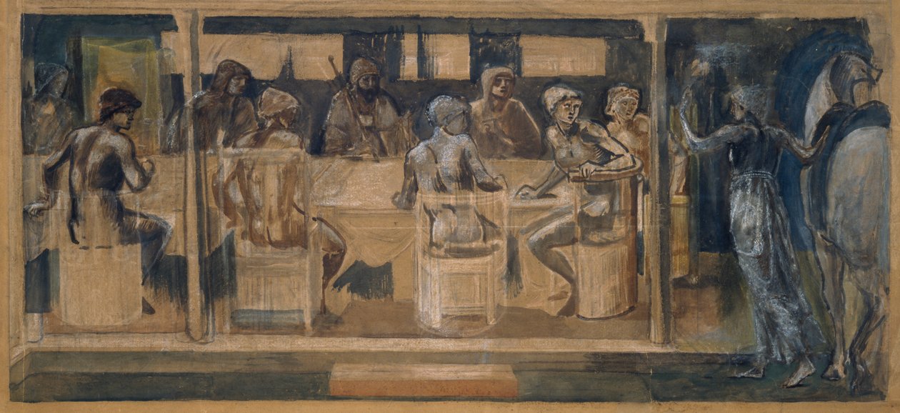 Quest for the Holy Grail – Tanulmány az idézésért alkotó: Edward Coley Burne Jones