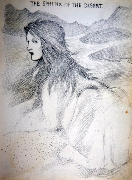 A sivatagi szfinx (ceruza papíron) alkotó: Edward Coley Burne Jones