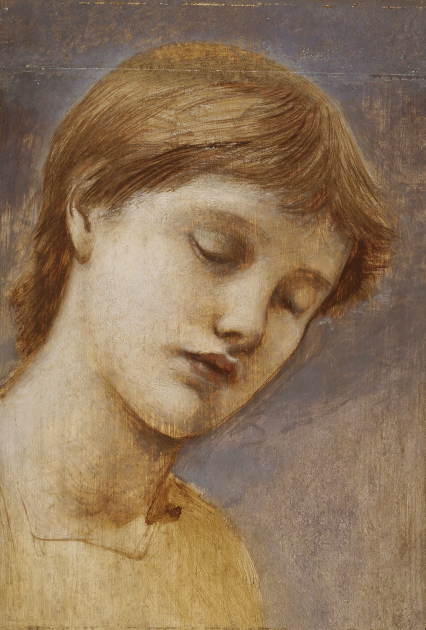 Tanulmány egy fejről (olaj, panel) alkotó: Edward Coley Burne Jones