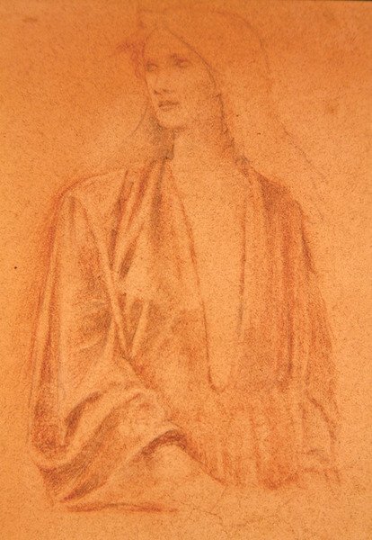 Tanulmány egy lányról (ceruza papíron) alkotó: Edward Coley Burne Jones