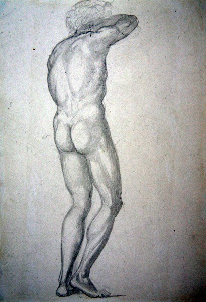 Tanulmány egy álló aktról, 1873 körül (ceruza papíron) alkotó: Edward Coley Burne Jones
