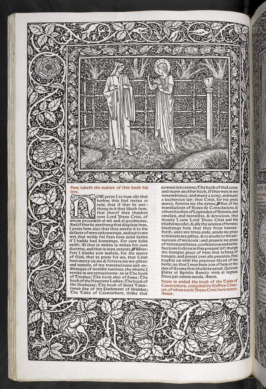 "Geoffrey Chaucer munkái most újonnan Sir Edward Burne-Jones által tervezett képekkel" alkotó: Edward Coley Burne Jones