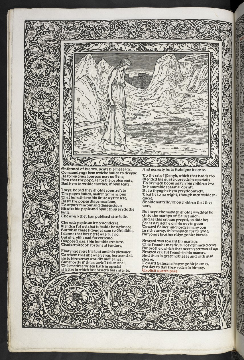 "Geoffrey Chaucer munkái most újonnan Sir Edward Burne-Jones által tervezett képekkel" alkotó: Edward Coley Burne Jones