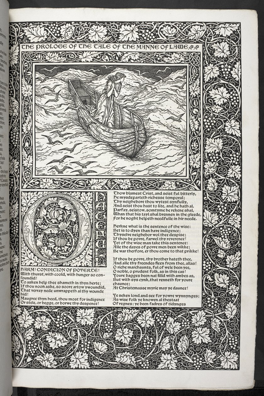"Geoffrey Chaucer munkái most újonnan Sir Edward Burne-Jones által tervezett képekkel" alkotó: Edward Coley Burne Jones