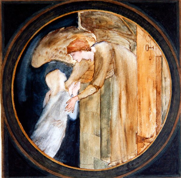 Üdvözöljük a Házban (akvarell és ceruza papíron) alkotó: Edward Coley Burne Jones