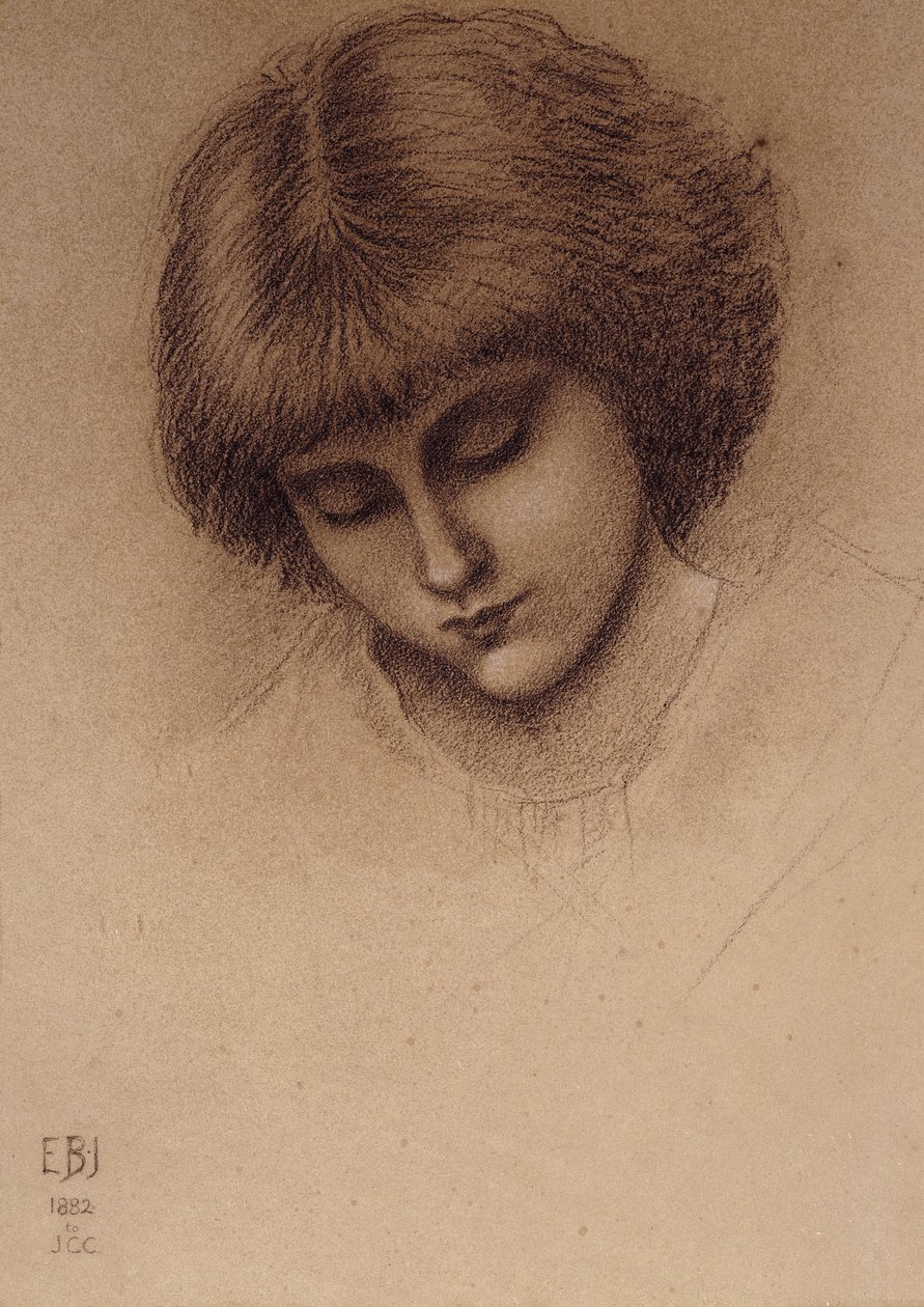 Tanulmány a "Kophetua királyról és a kolduslányról" alkotó: Edward Burne Jones