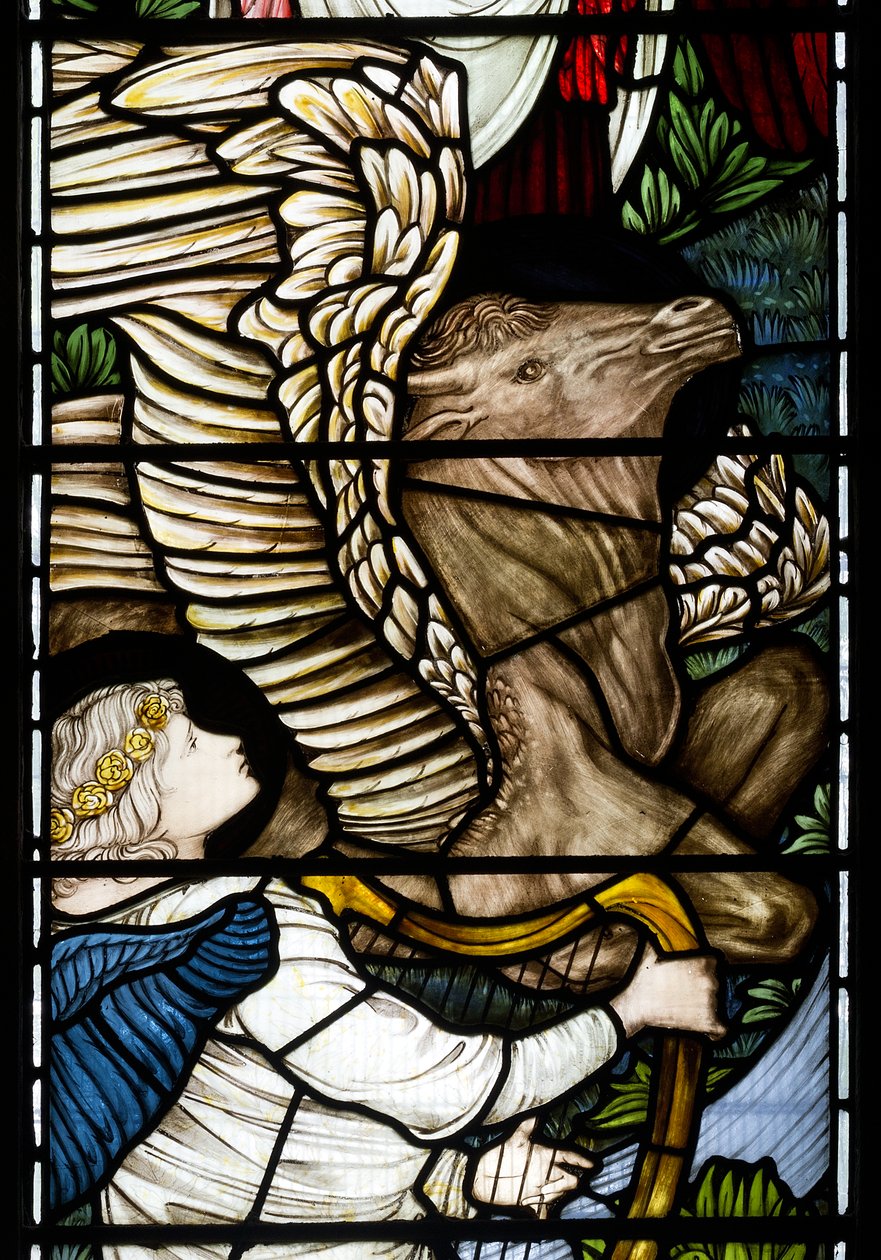 Angyal és bika részlet, A Paradicsom folyói, 1875 alkotó: Edward Burne Jones