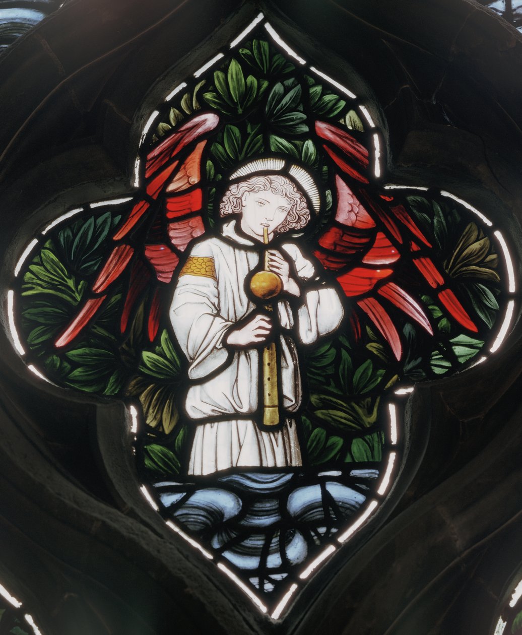 Birmingham, St Martin In The Bull Ring, Morris & Co., Edward Burne-Jones, Angel Shawmmal, 1876 alkotó: Edward Burne Jones