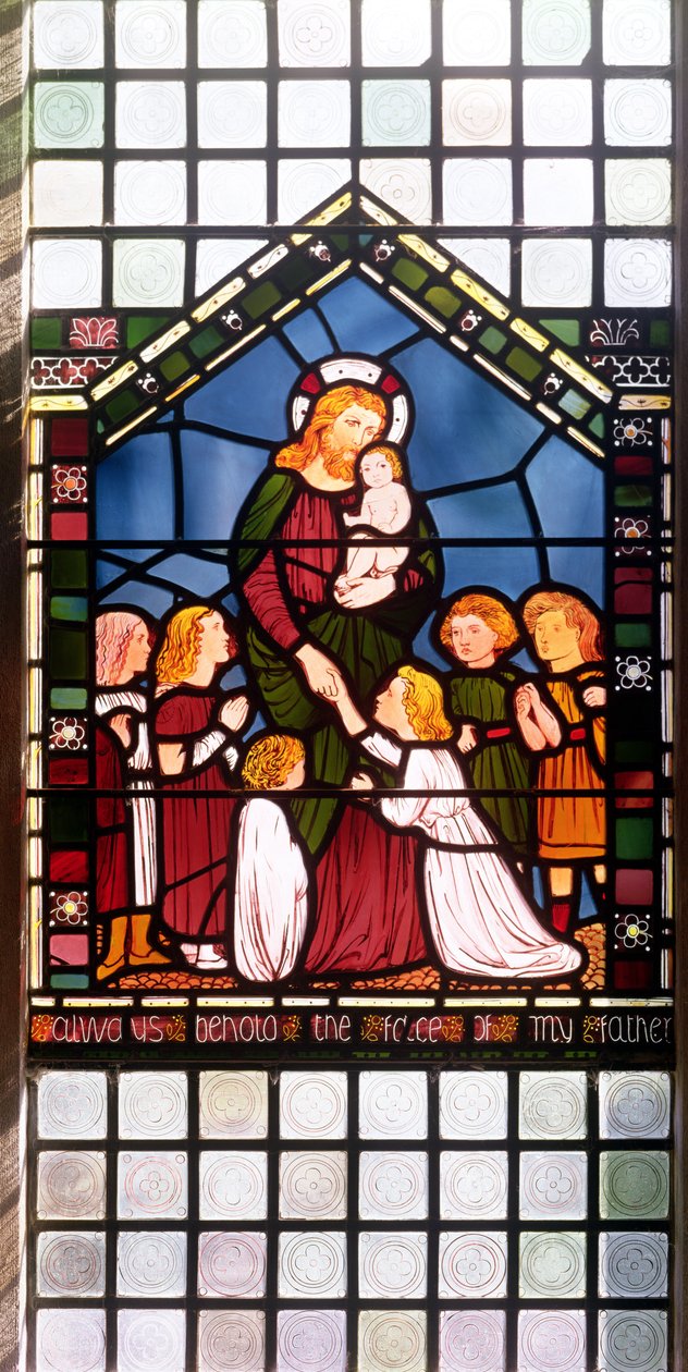 Krisztus gyermekáldó részlete, 1861 ólomüveg részlete 150156 alkotó: Edward Burne Jones