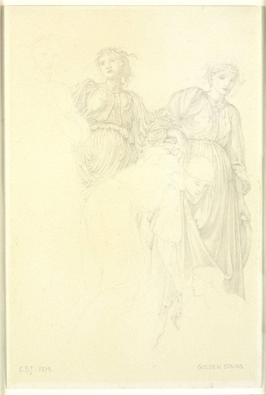Nők csoportja, Előtanulmány a festményhez, Az arany lépcsők alkotó: Edward Coley Burne Jones