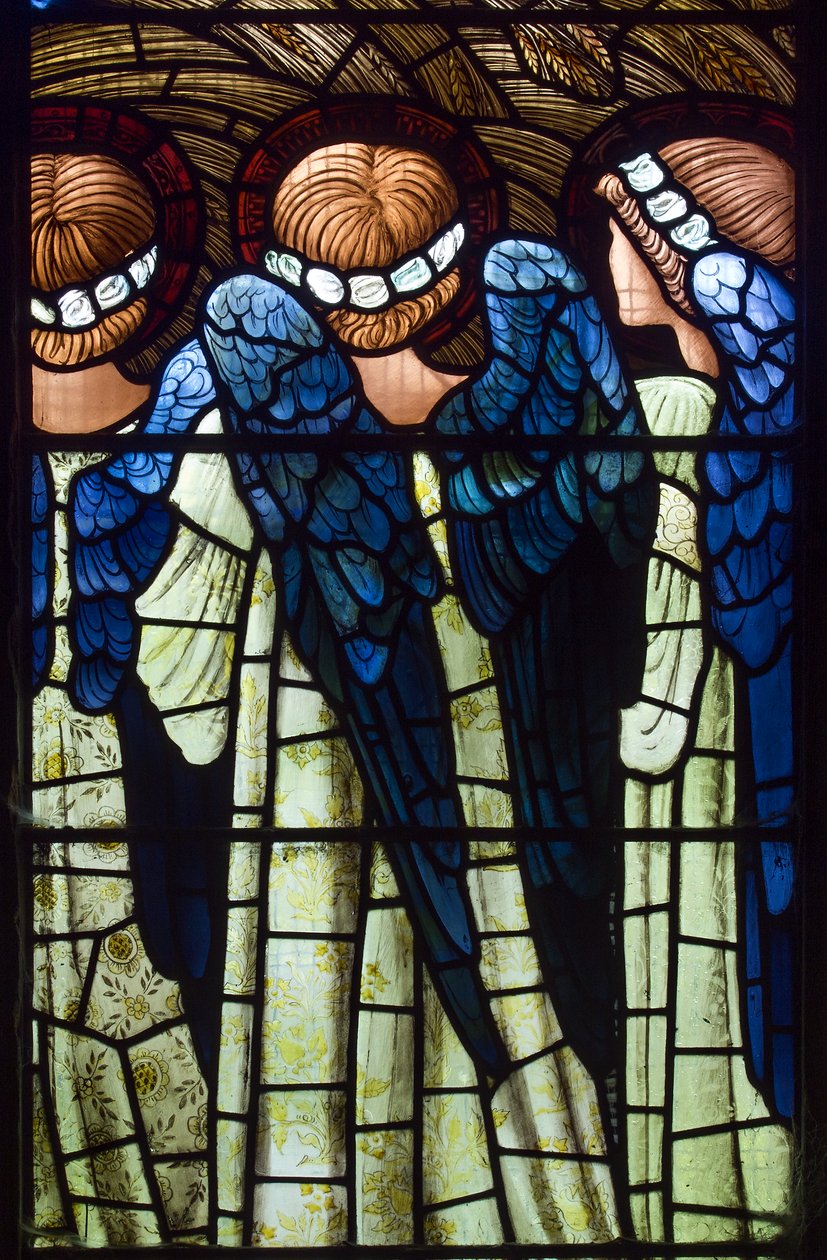 Harwarden, St Deiniol, Morris & Co., Edward Burne-Jones, Angyalok, Születés, 1898 alkotó: Edward Burne Jones