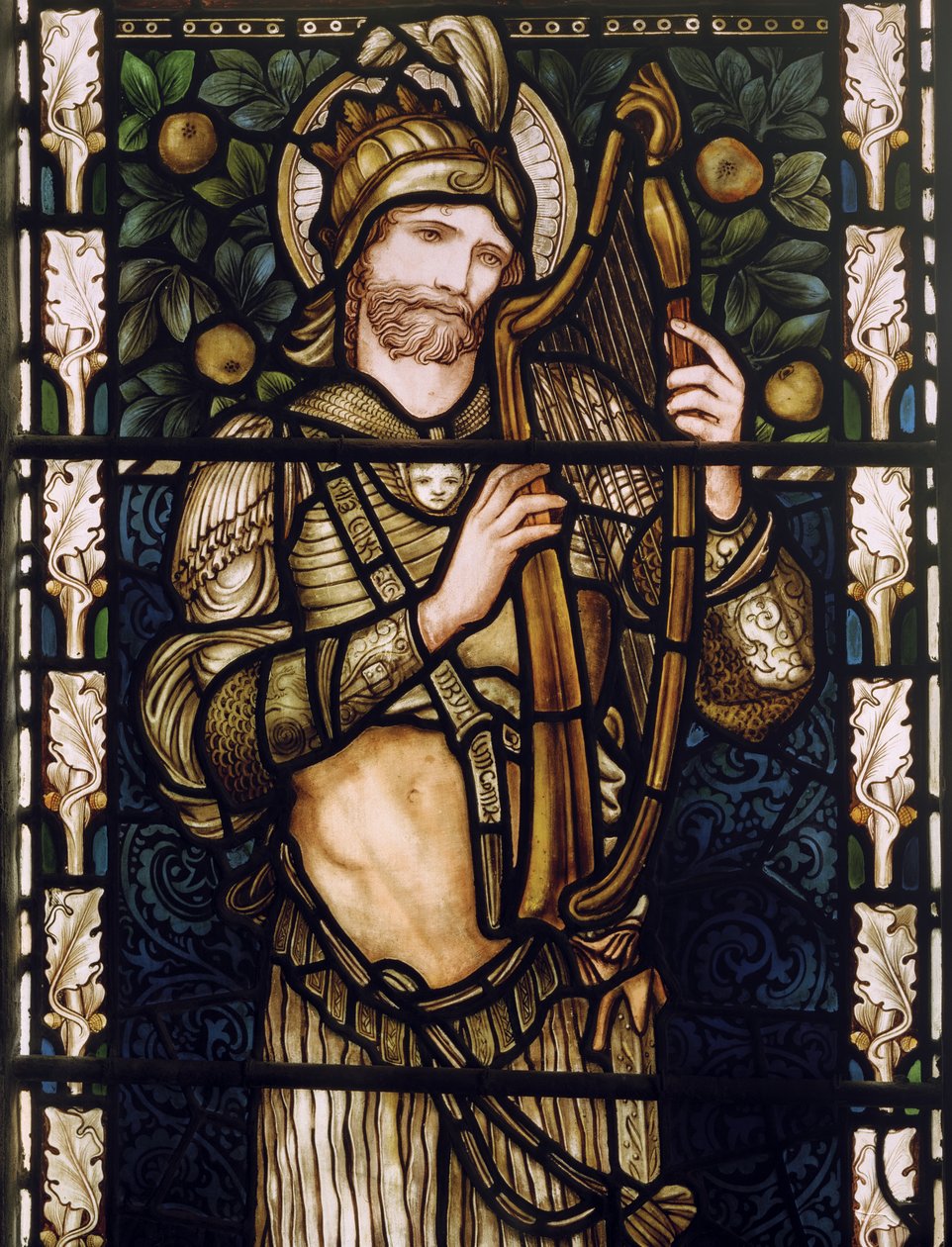 David Harping király, 1876 (ólomüveg) alkotó: Edward Burne Jones