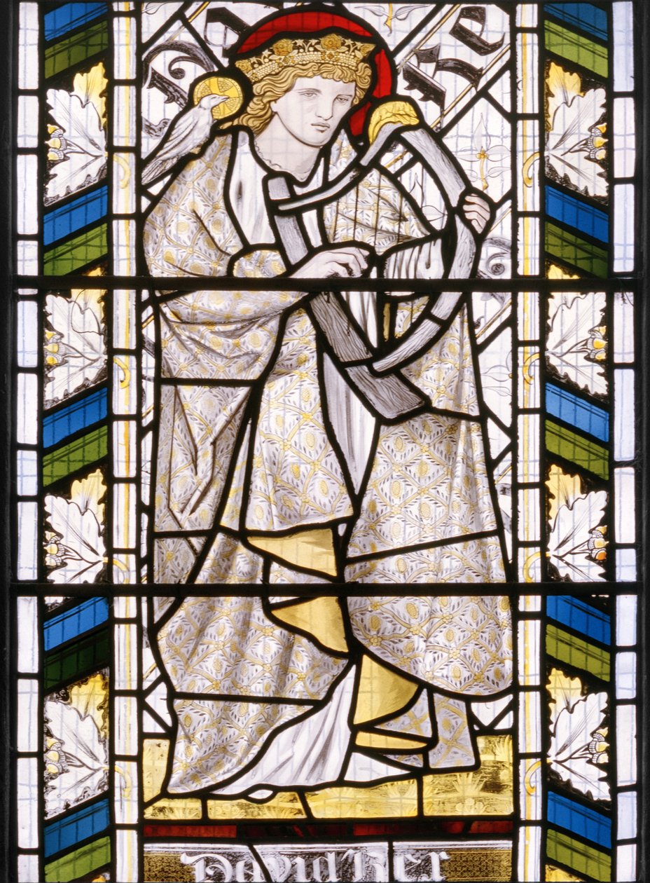 Dávid király, részlet a keleti ablakból, 1866 (festett üveg) alkotó: Edward Burne Jones