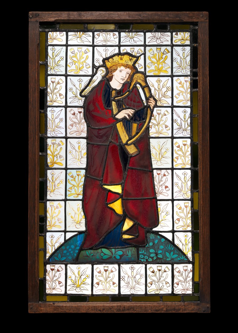 Dávid király, a költő, 1863 (festett üveg) alkotó: Edward Burne Jones