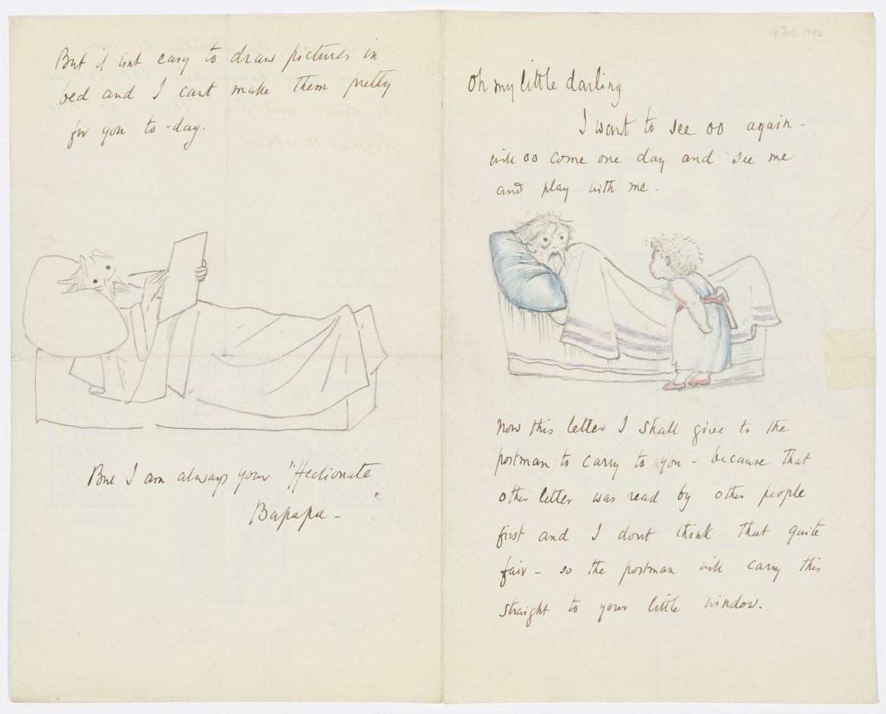 Levél a művész unokájának, Angela Thirkellnek (ceruza papíron) alkotó: Edward Burne Jones
