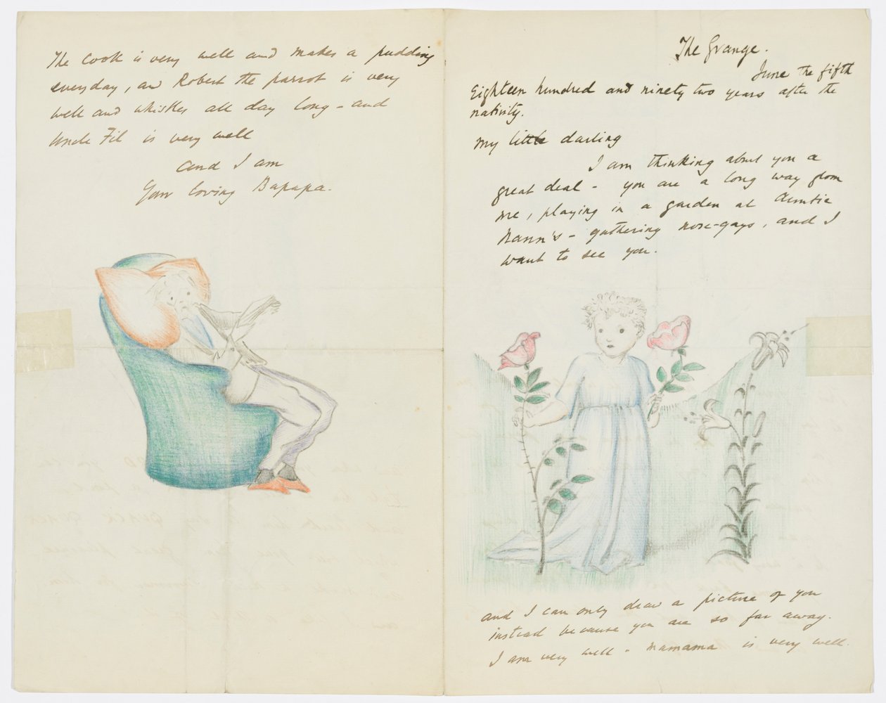 Levél a művész unokájának, Angela Thirkellnek (ceruza papíron) alkotó: Edward Burne Jones