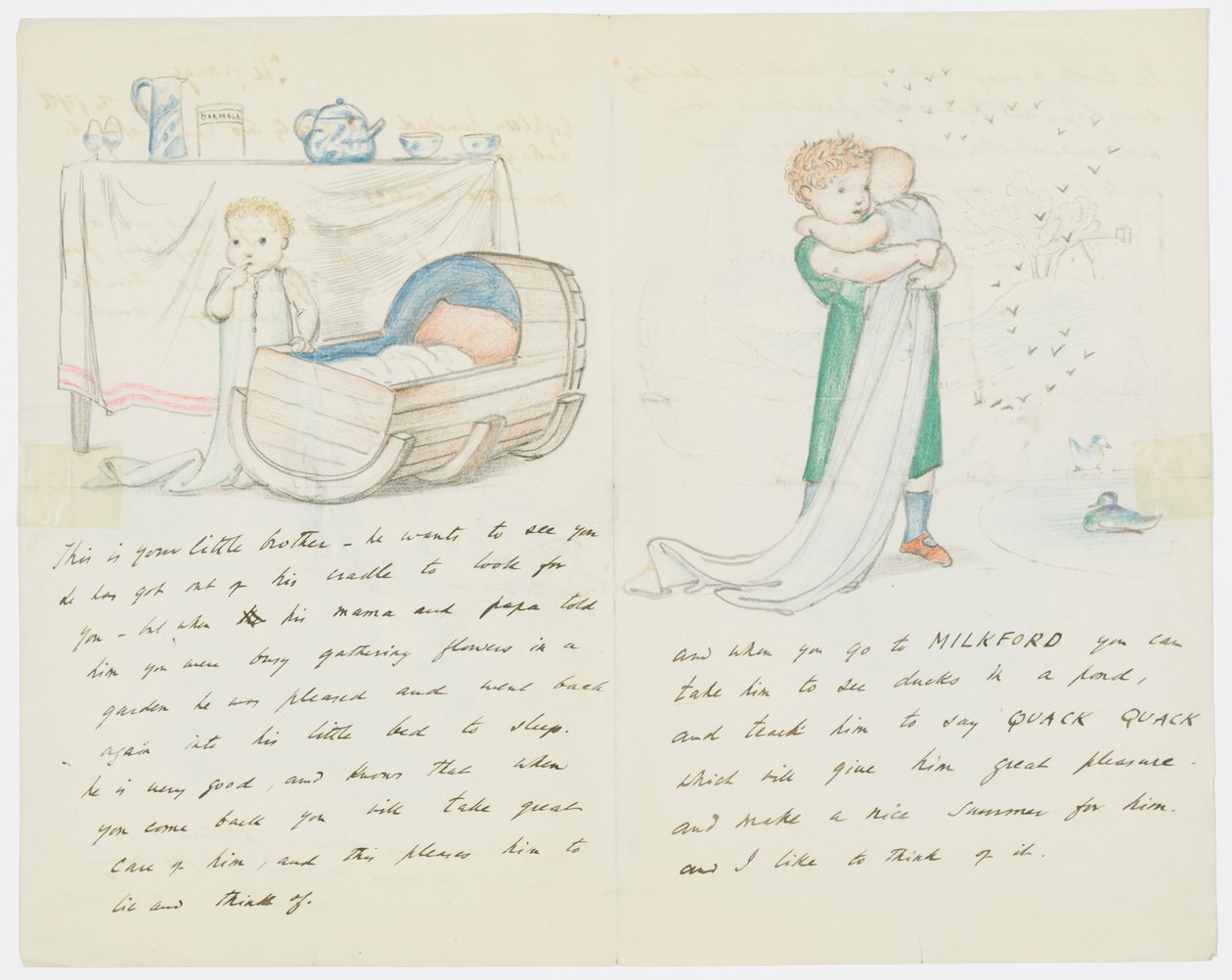 Levél a művész unokájának, Angela Thirkellnek (ceruza papíron) alkotó: Edward Burne Jones