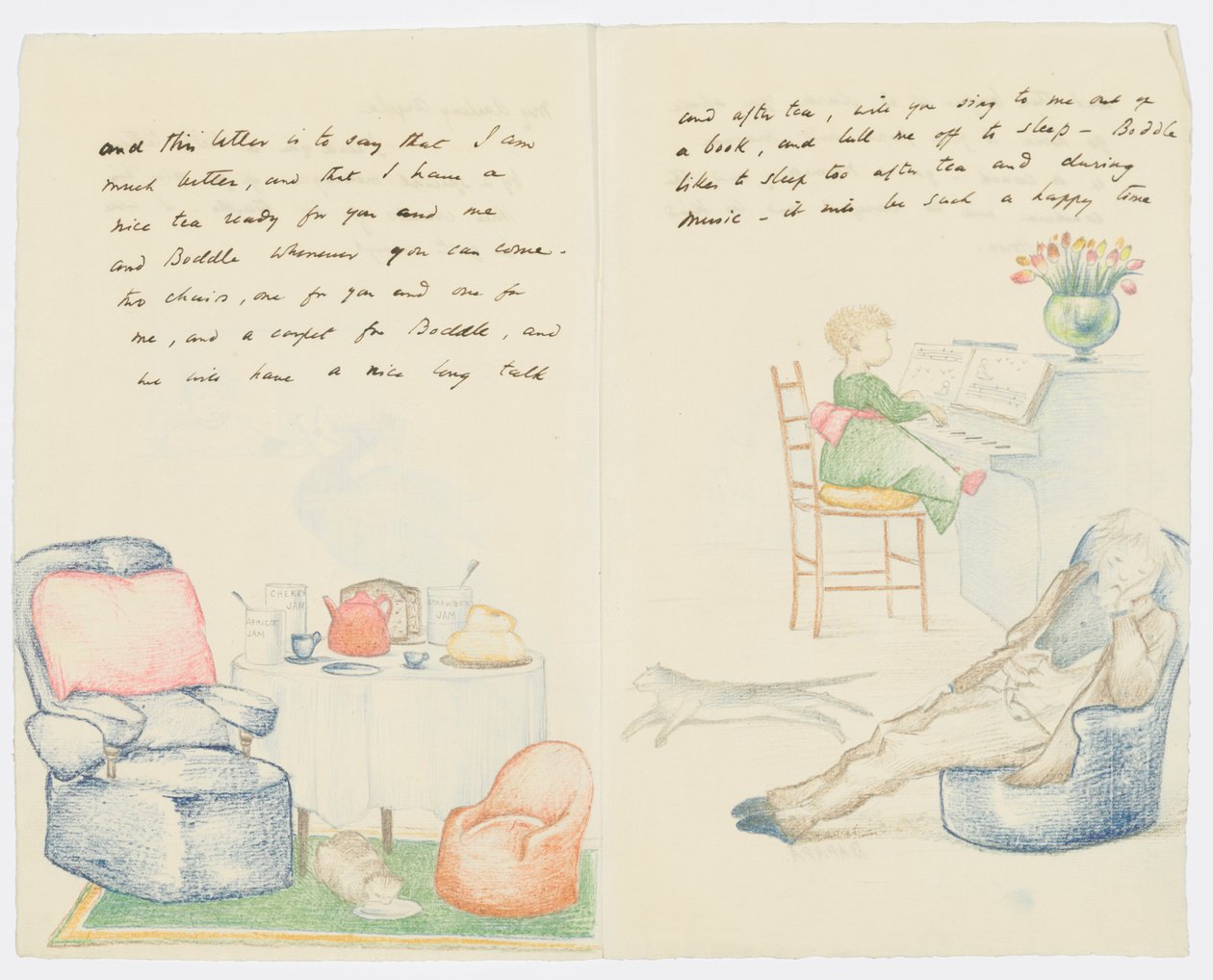 Levél a művész unokájának, Angela Thirkellnek (ceruza papíron) alkotó: Edward Burne Jones