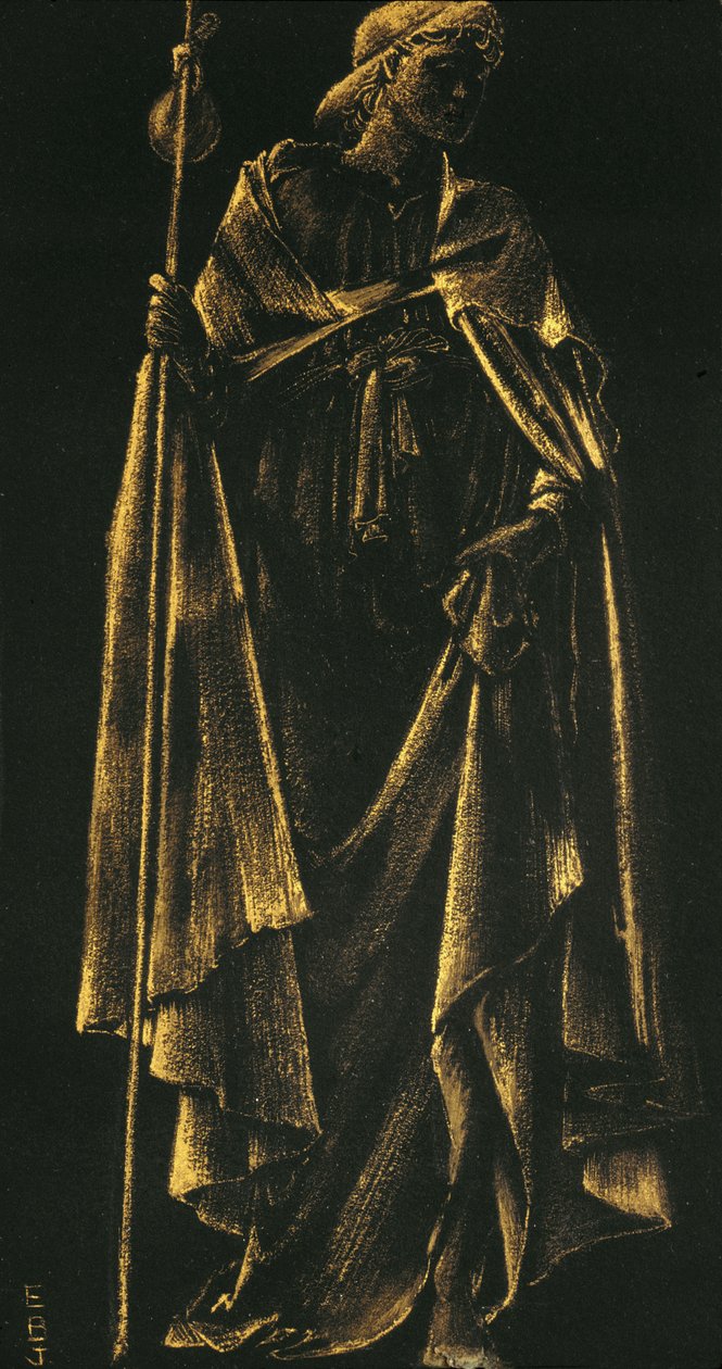 Szolgálati angyal (arany festék papíron) alkotó: Edward Burne Jones