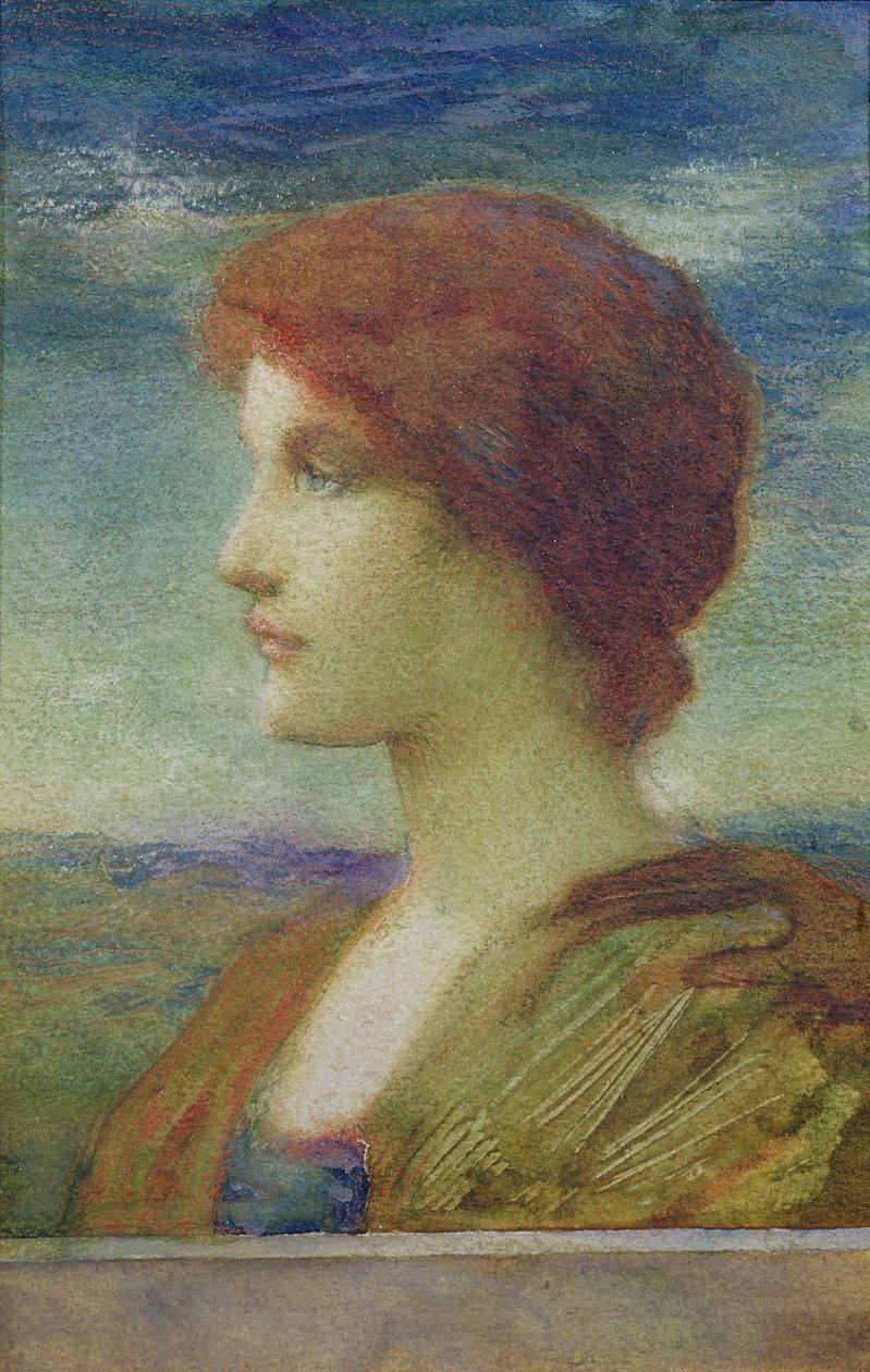 Sarah Bernhardt (1844-1923) portréja (pasztell) alkotó: Edward Burne Jones