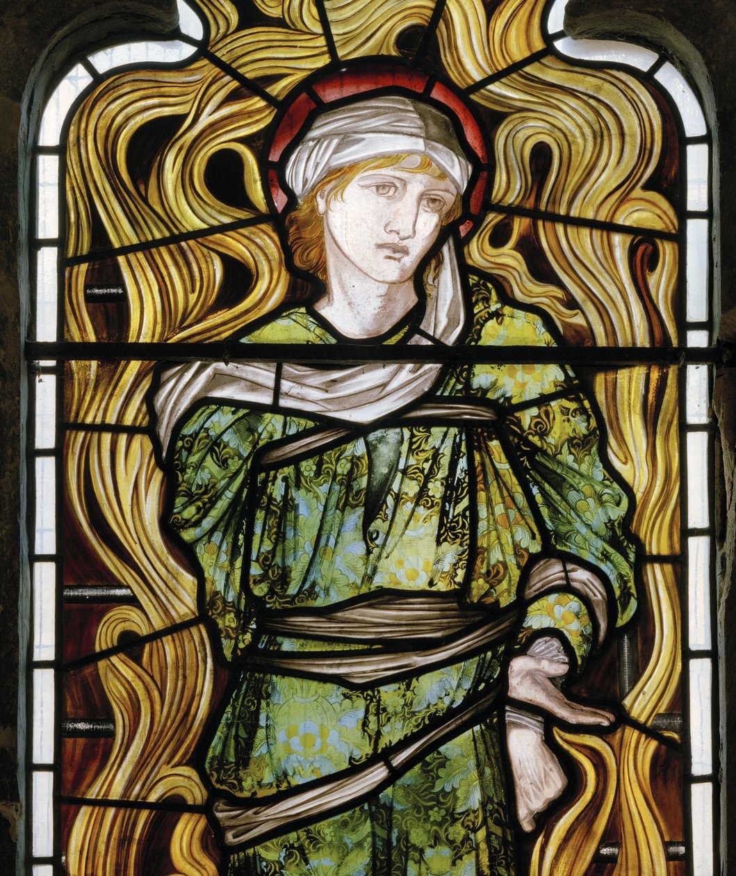 Shadrach, A tüzes kemence, nyugati ablak, 1870 (ólomüveg) alkotó: Edward Burne Jones
