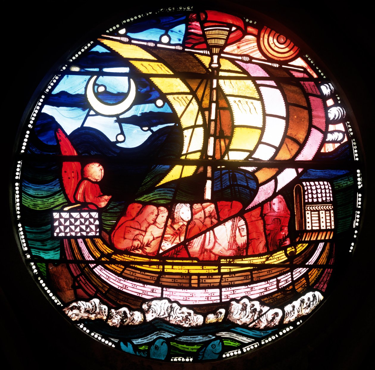 Lelkek hajója, valószínűleg 1859-ből származó ólomüveg részlet, 120181 alkotó: Edward Burne Jones