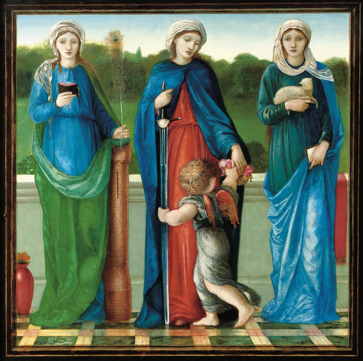Szent Borbála, Szent Dorottya és Szent Ágnes alkotó: Edward Burne Jones