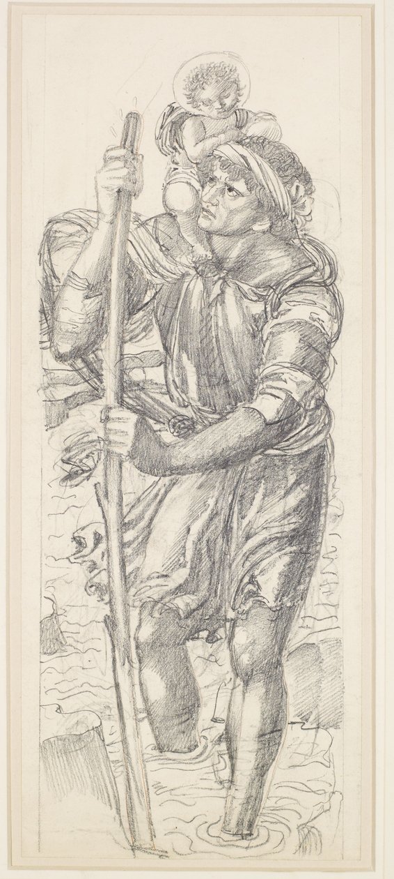 Szent Kristóf és a Krisztus gyermek alkotó: Edward Coley Burne Jones