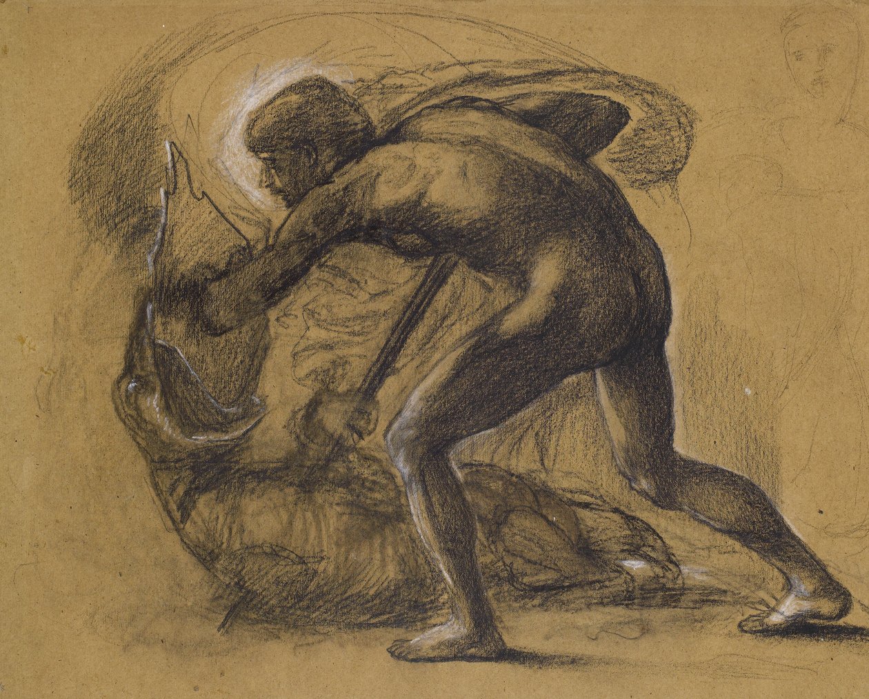 Szent György és a sárkány (ceruza papíron) alkotó: Edward Burne Jones