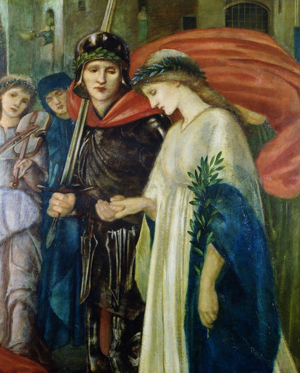 Szent György és a Sárkány: 7. sz. A visszatérés, Szent György és a hercegnő részlete alkotó: Edward Burne Jones
