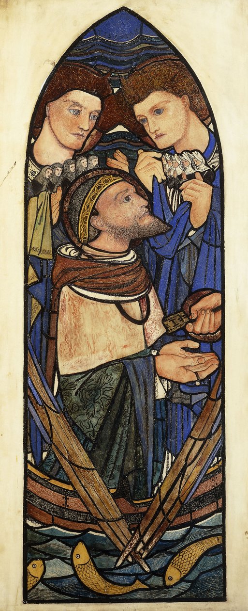 Süllyedő Szent Péter a Tibériai-tengerben, alkotó: Edward Burne Jones