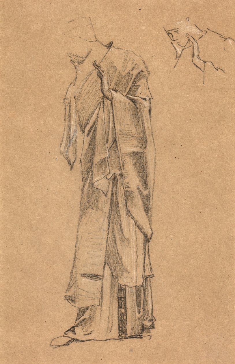 A Lancelot álmához kapcsolódó tanulmány alkotó: Edward Burne Jones
