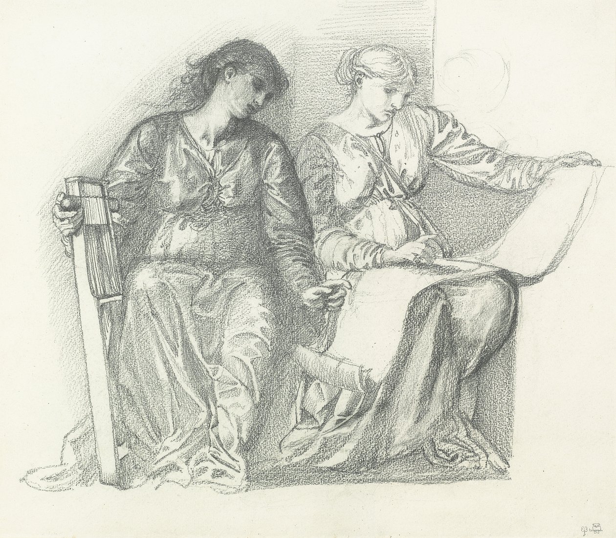 Tanulmány a "zenéhez", 1865 körül alkotó: Edward Burne Jones