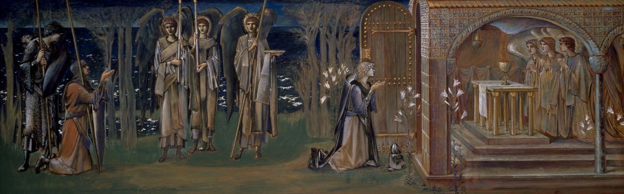Tanulmány a "Szent Grál elérése" gobelinhez, 1894 körül alkotó: Edward Burne Jones