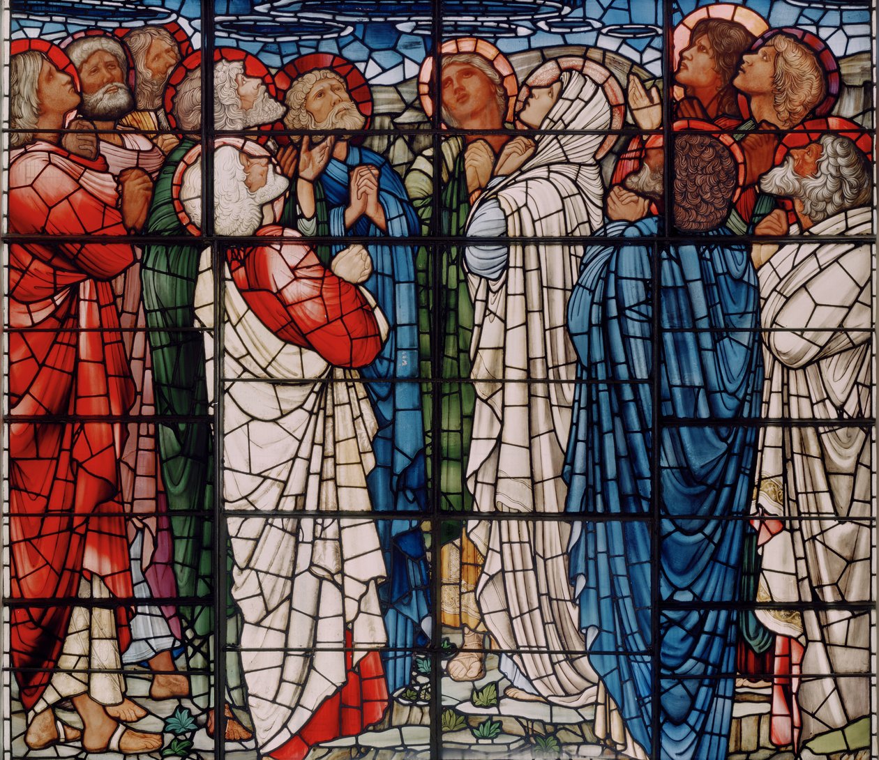 A felemelkedés ablaka, részlet, 1885 (ólomüveg) alkotó: Edward Burne Jones