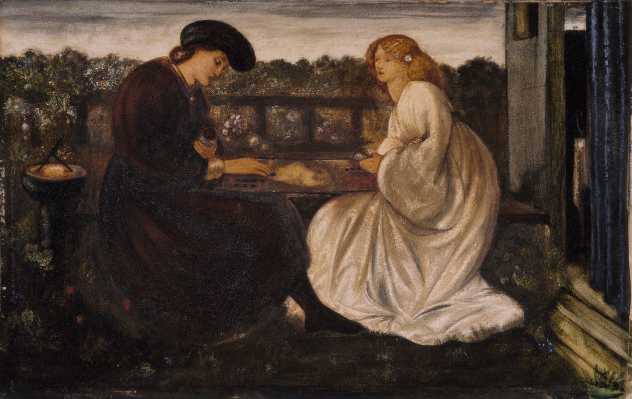A backgammon játékos, 1862 alkotó: Edward Burne Jones