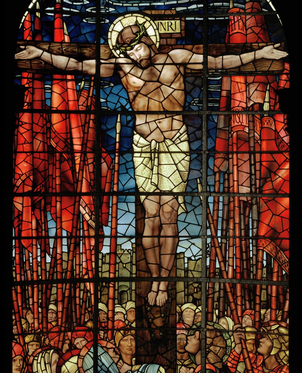 A keresztrefeszítés ablaka, részlet, 1888 (festett üveg) alkotó: Edward Burne Jones