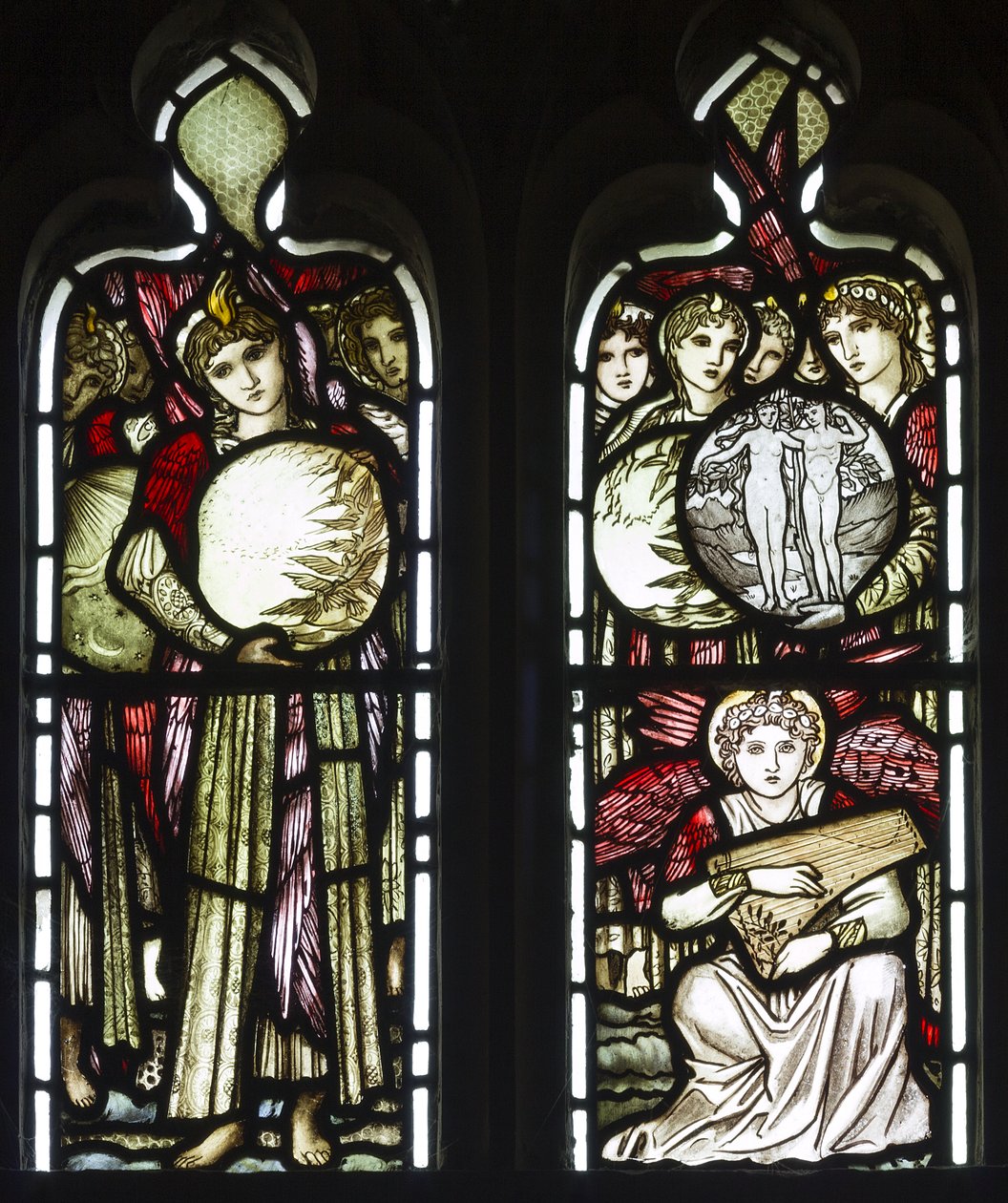 A teremtés napjai, 1874 (ólomüveg) alkotó: Edward Burne Jones