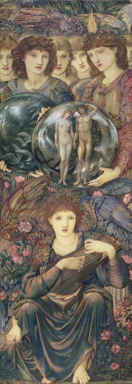 A teremtés napjai: A hatodik nap, 1870-76 (wc, gouache, kagylóarany és platinafesték vászon borítású panelen) alkotó: Edward Burne Jones
