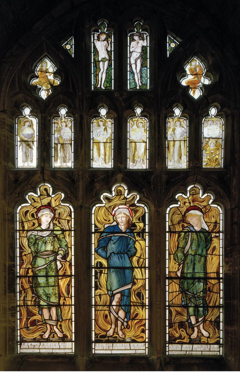 A tüzes kemence, 1870 (festett üveg) alkotó: Edward Burne Jones