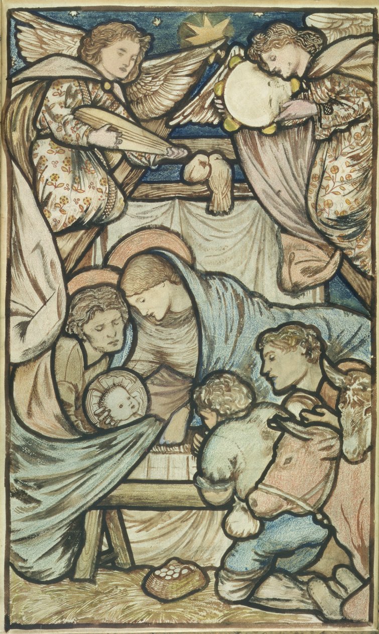 A betlehem (szépia és színes kréta papíron) alkotó: Edward Burne Jones