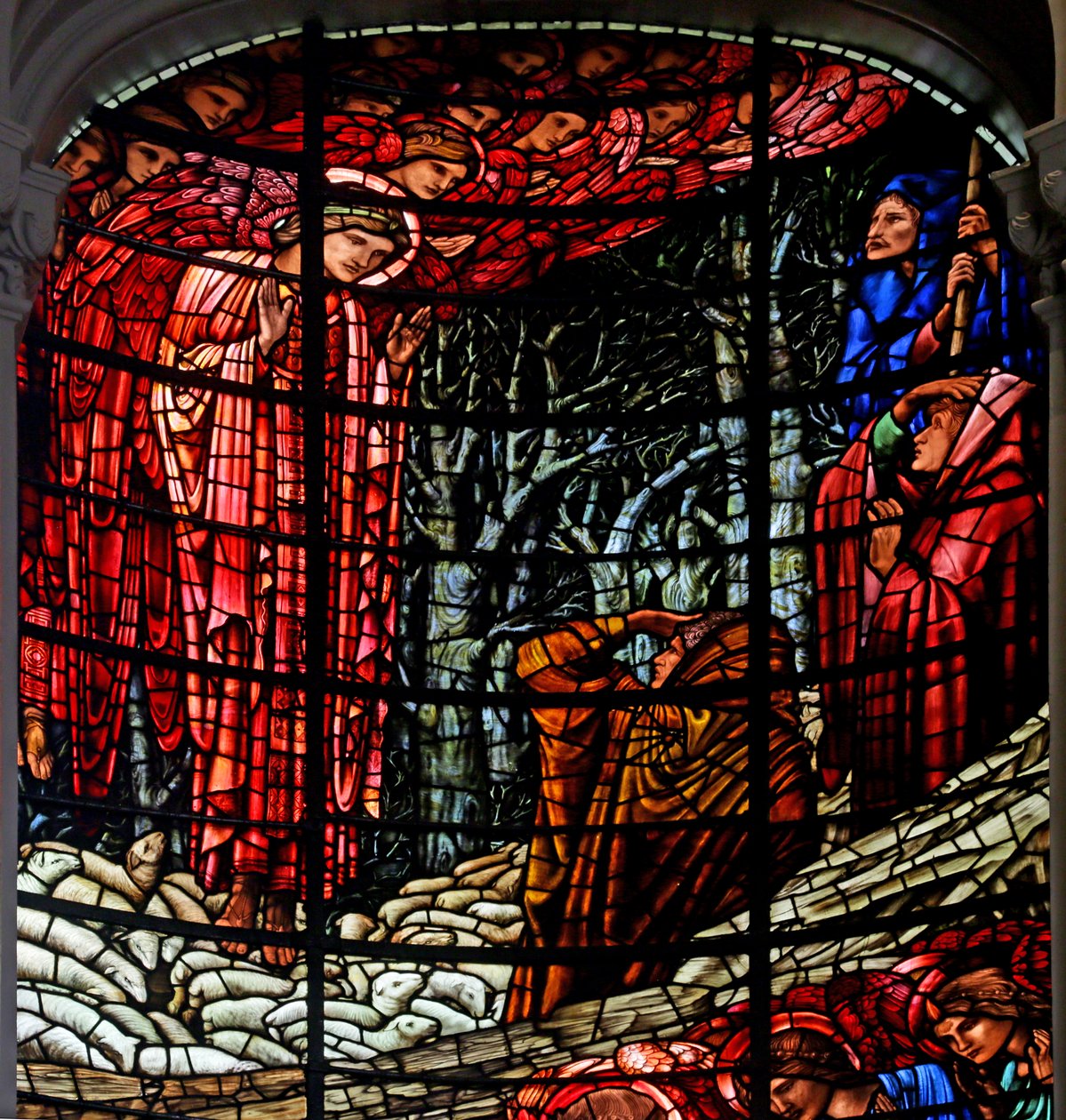 Születés és Angyali üdvözlet a pásztoroknak, 1885-1897 (ólomüveg) alkotó: Edward Burne Jones