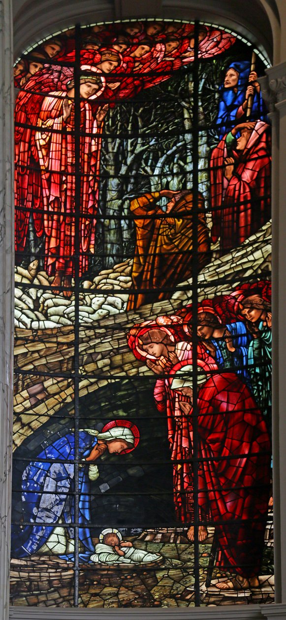 Születés és Angyali üdvözlet a pásztoroknak, 1885-1897 (ólomüveg) alkotó: Edward Burne Jones
