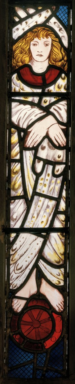 Az Új Jeruzsálem, Angyal, részlet, 1862-3 (ólomüveg) alkotó: Edward Burne Jones