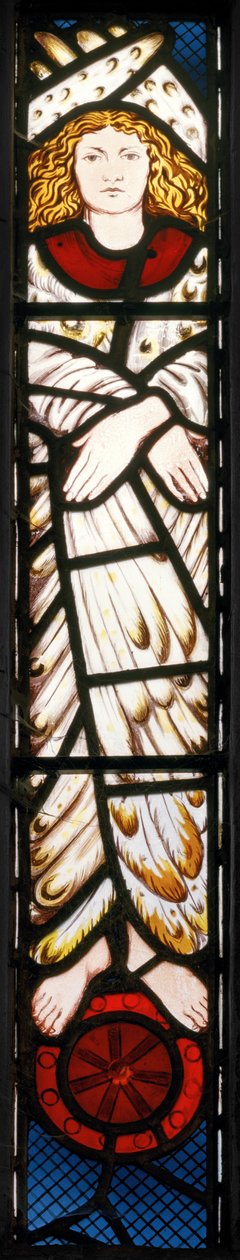 Az Új Jeruzsálem, Angyal, részlet, 1862-3 (ólomüveg) alkotó: Edward Burne Jones