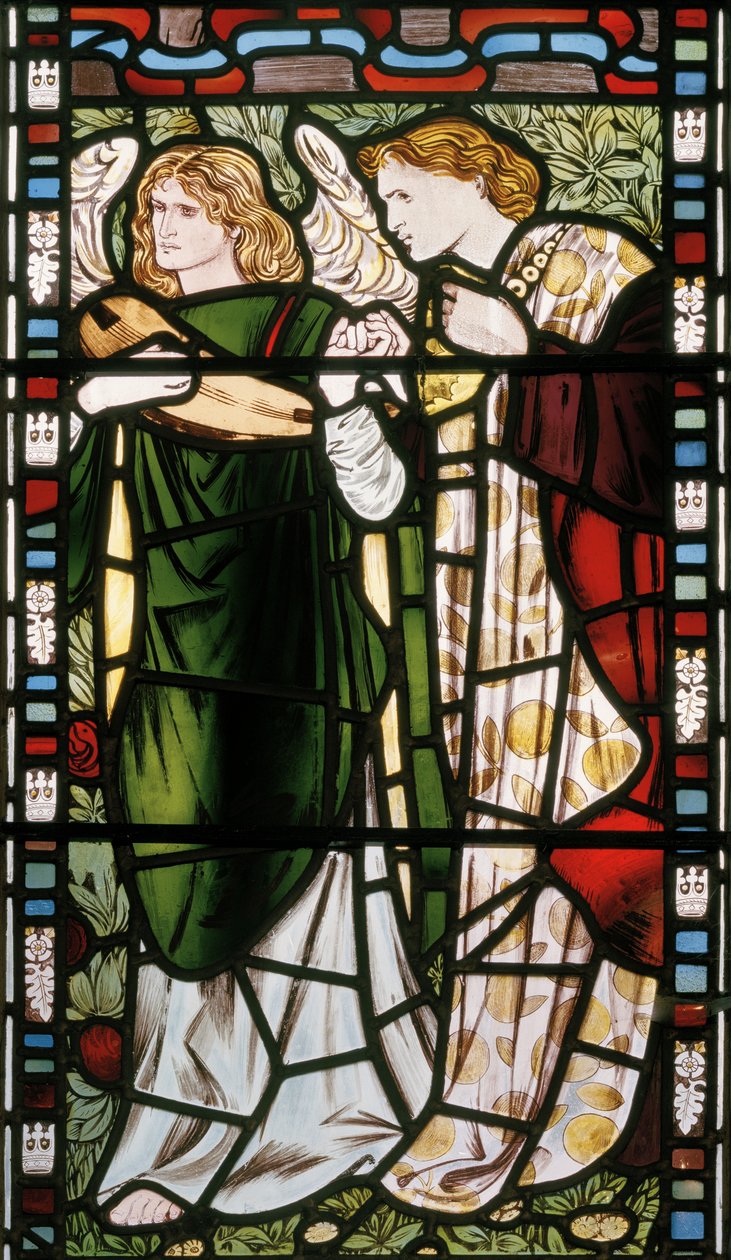 Az Új Jeruzsálem, részlet, 1862-3 (ólomüveg) alkotó: Edward Burne Jones