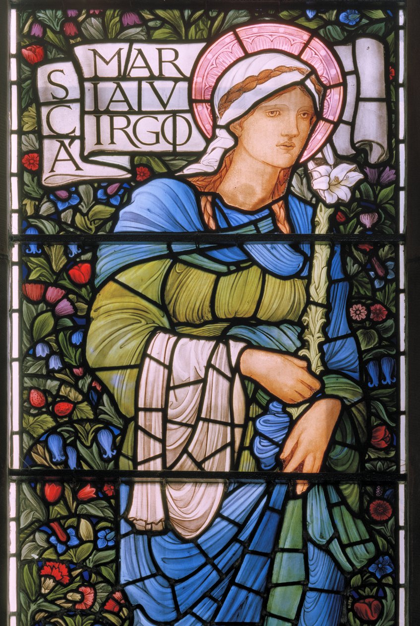 Szűz Mária, keleti ablak, 1880 (festett üveg) alkotó: Edward Burne Jones