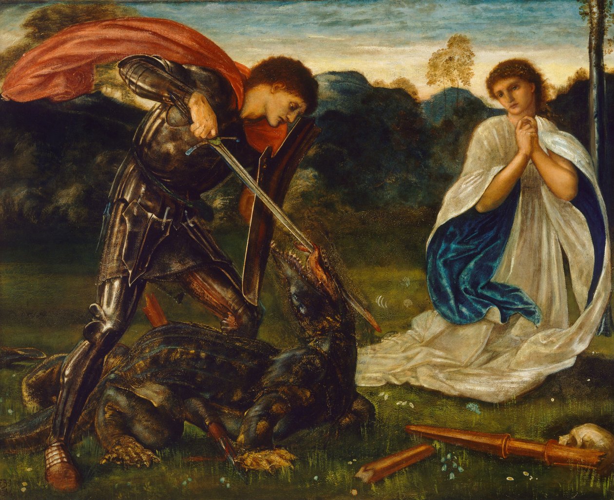 A harc: Szent György megöli a sárkányt VI, 1866 alkotó: Edward Burne Jones