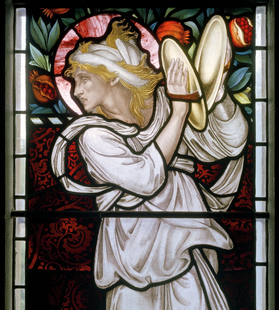 Waterford, St Michael & All Angels, Morris & Co., Edward Burne-Jones, Miriam részlet, 1872 alkotó: Edward Burne Jones
